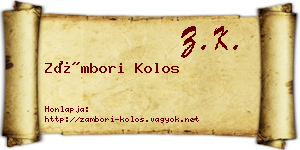 Zámbori Kolos névjegykártya